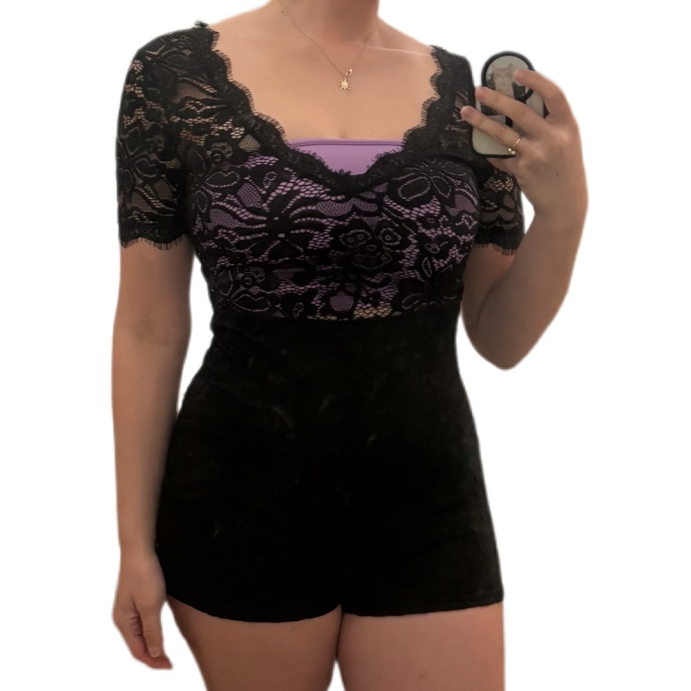 Black Lace Romper